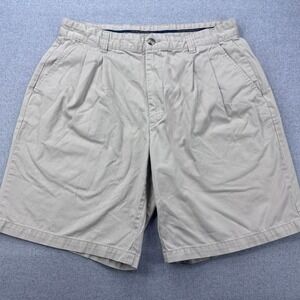 Duck Head Pleated Chino Shorts Mens 36 Khaki Wide Leg Classic Southern Preppy